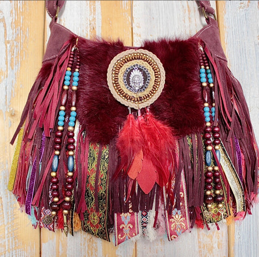 Boho Leather Fringe Bag