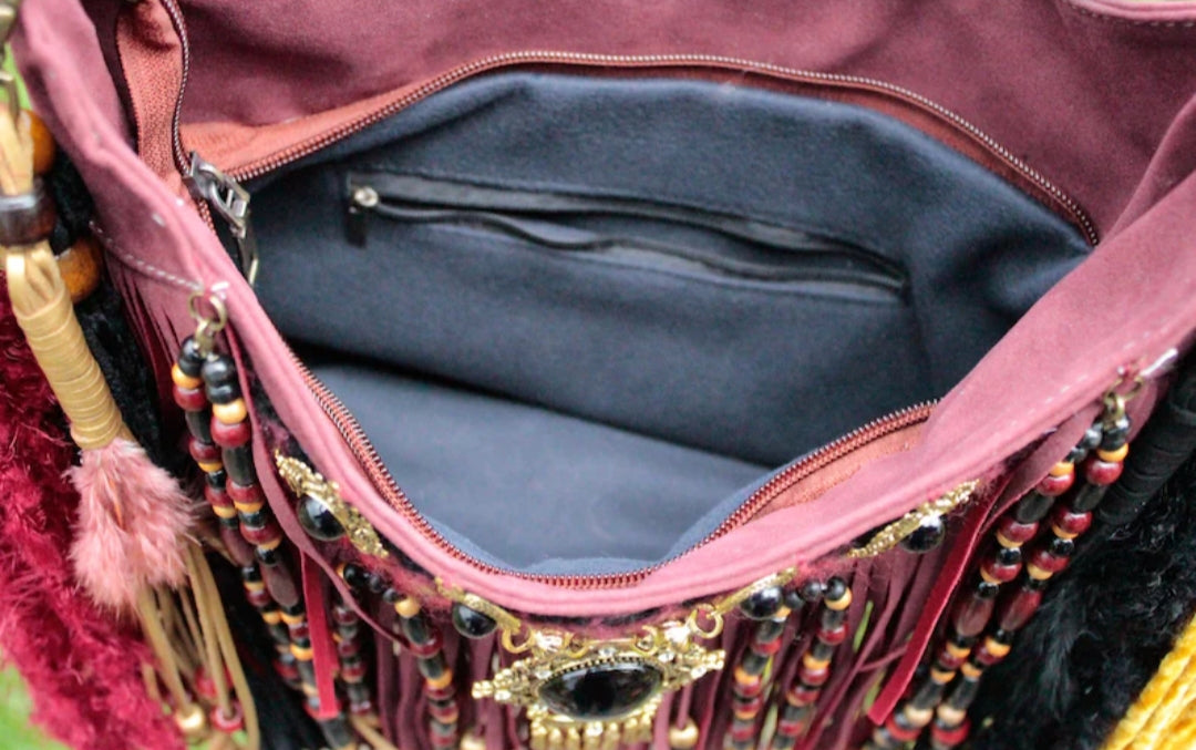 Boho Leather Fringe Bag